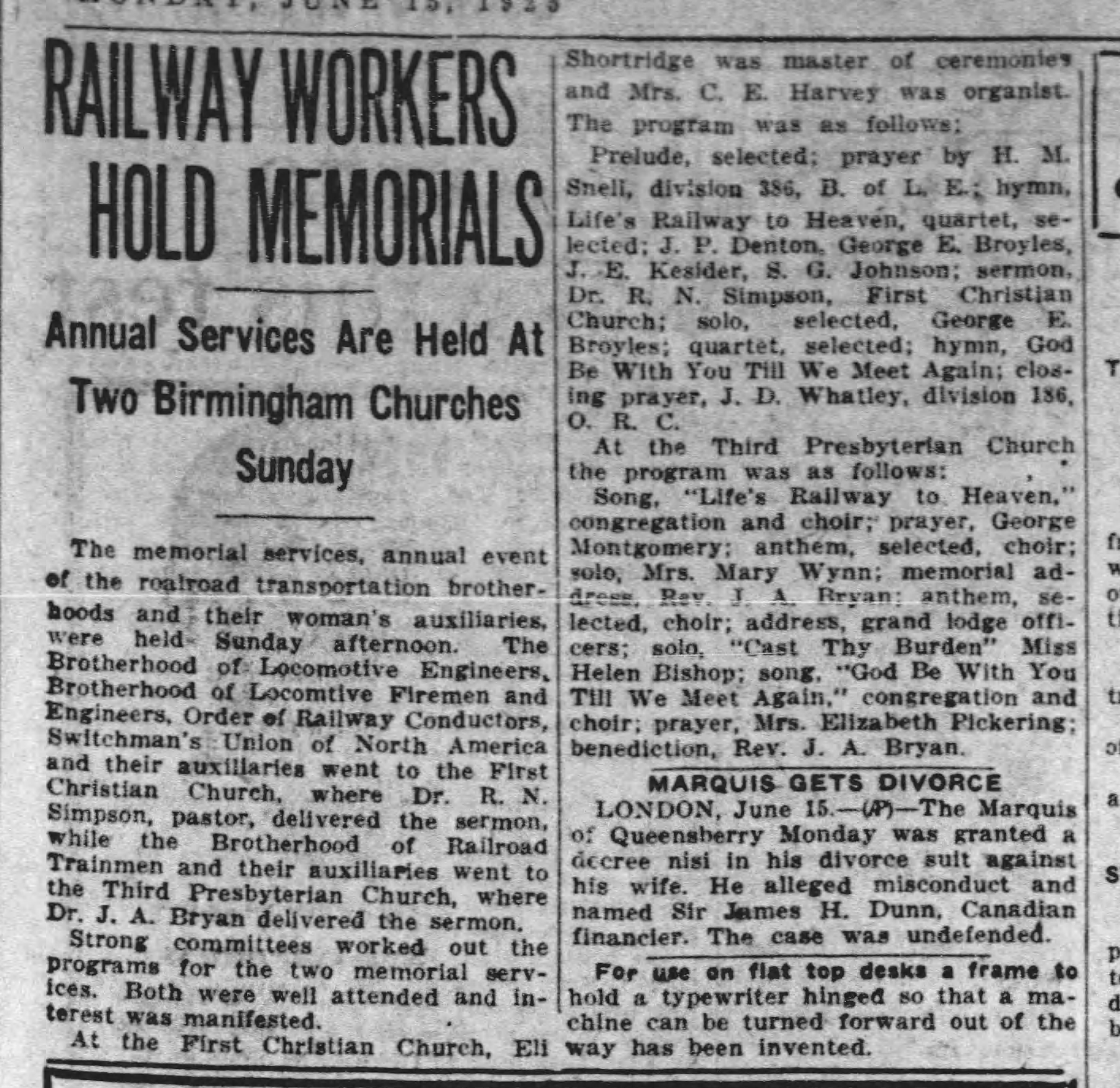 Railway Workers Hold Memorials